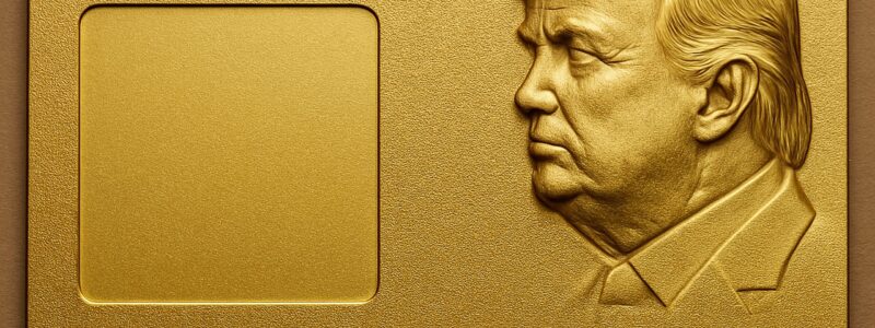 Trump,Gold,Plated,Card,For,Residency,With,A,Blank,Slot