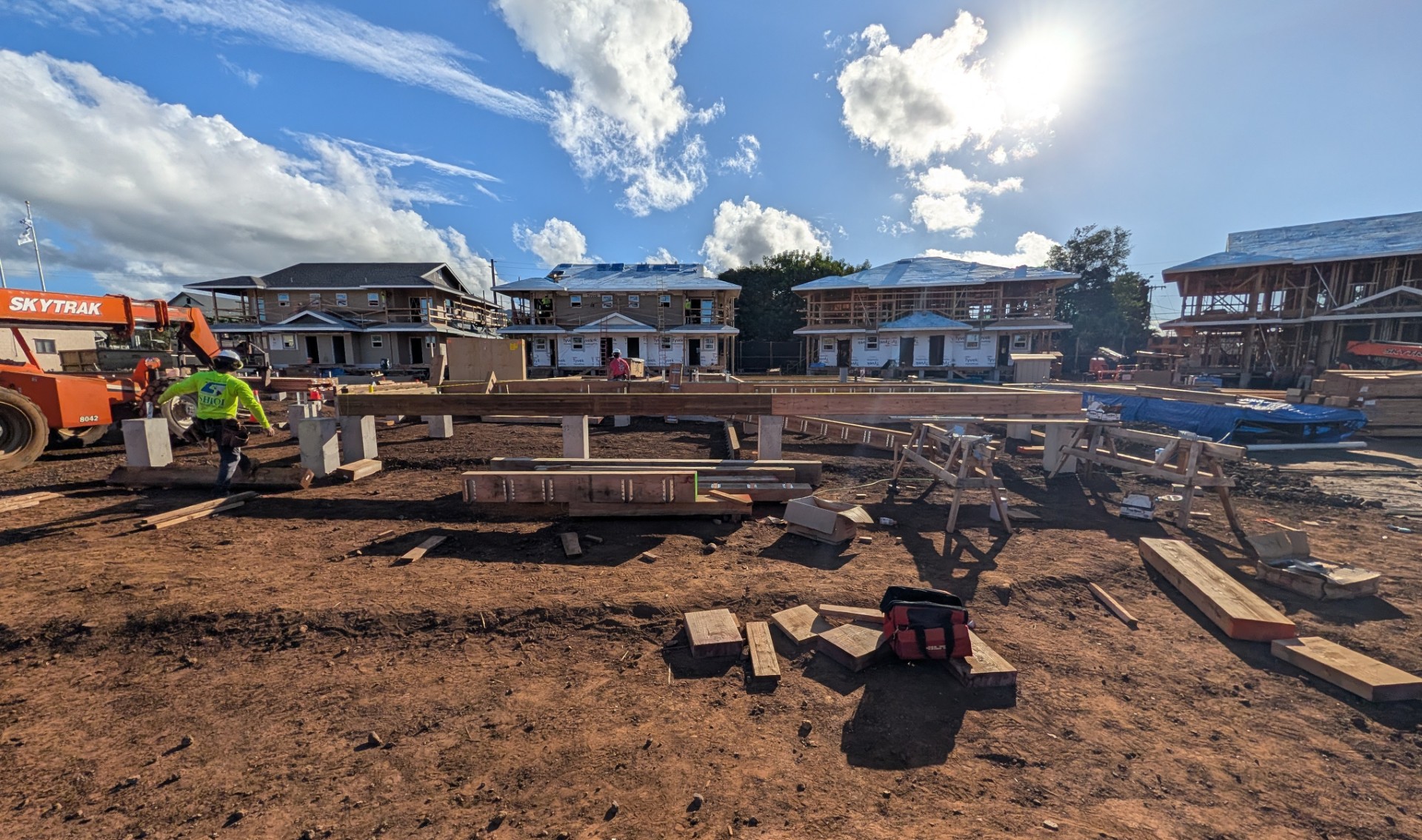 Framing progress on additional buildings