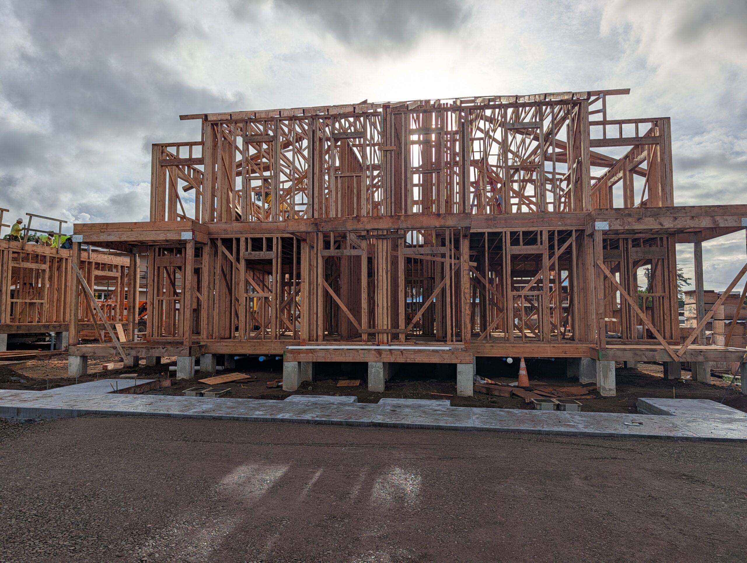 Framing and trusses at Kōloa Village